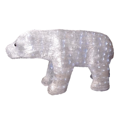картинка Акриловая светодиодная фигура Полярный медведь 112х58 см,  400 светодиодов,  понижающий трансформатор в комплекте от магазина Сантехстрой