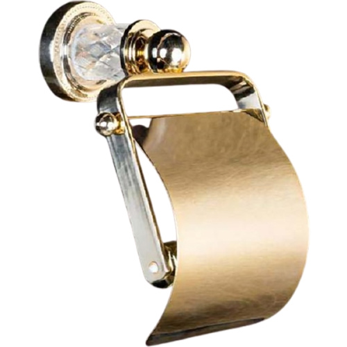 картинка Держатель туалетной бумаги Boheme Murano Cristal 10901-CRST-G с крышкой Золото от магазина Сантехстрой