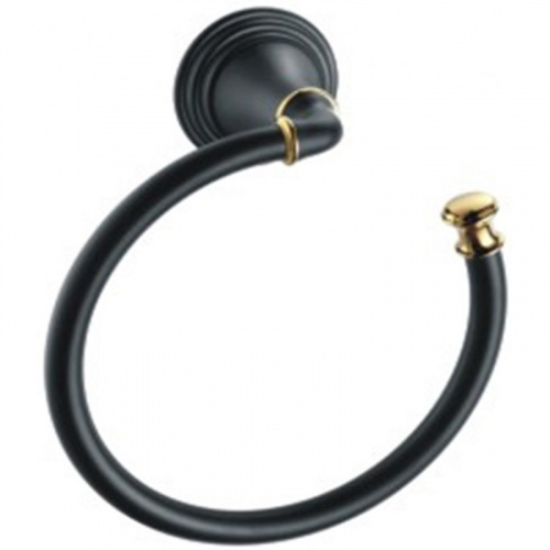 картинка Кольцо для полотенец Fixsen Luksor FX-71611B Черный Золото от магазина Сантехстрой