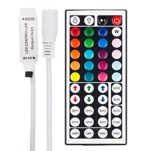 картинка LED мини контроллер ИК(IR) 72 W/144 W,  44 кнопки,  12 V/24 V от магазина Сантехстрой