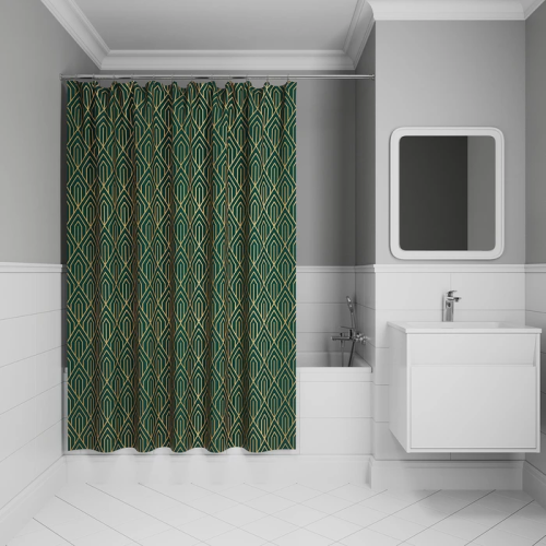 картинка Штора для ванной IDDIS Base 200x180 см, Полиэстер, зеленый (BG06P18i11) от магазина Сантехстрой
