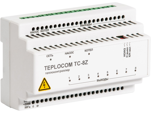 картинка Теплоконтроллер Teplocom TC-8Z для систем отопл. с 8 зонами, котлом и насосом от магазина Сантехстрой