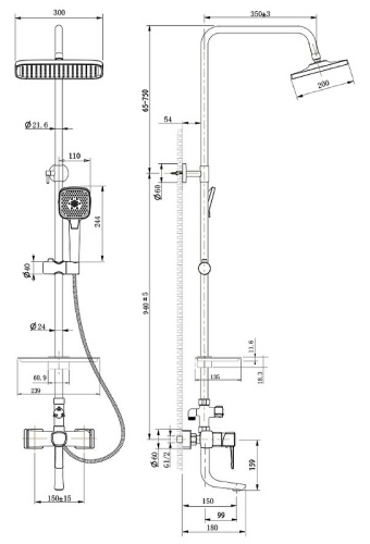 картинка Душевая система Lemark Evitta LM0562C Хром от магазина Сантехстрой