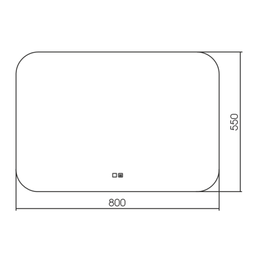 картинка Pallada 800х550 - 2 (подогрев, сенсорный выключатель, горизонтальное) зеркало от магазина Сантехстрой
