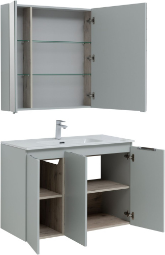 картинка Мебель для ванной Aquanet Алвита New 100 3 дверцы, серый от магазина Сантехстрой