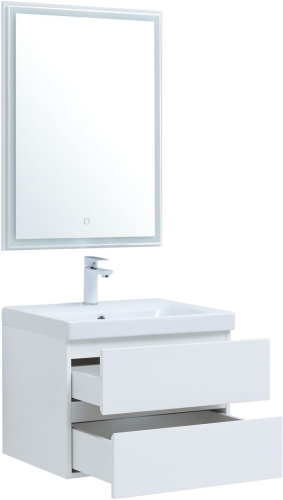 картинка Мебель для ванной Aquanet Беркли 60 белый глянец (2 ящика) от магазина Сантехстрой