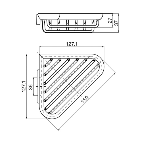 картинка EMCO System2 Полочка-решетка угловая, съемная, 127.1x127.1x37мм, цвет хром от магазина Сантехстрой