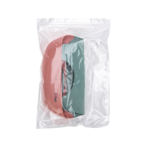картинка Фартук нагрудный для кормления с жестким карманом,  зеленый с розовым HALSA от магазина Сантехстрой