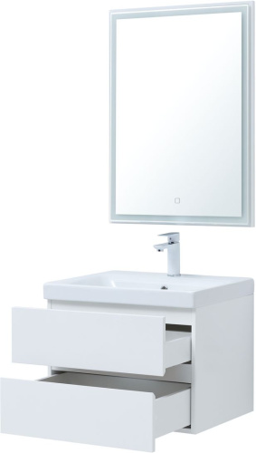 картинка Мебель для ванной Aquanet Беркли 60 белый глянец (2 ящика) от магазина Сантехстрой