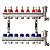 картинка Комплект коллекторов Ридан FHF-7RF set с расходомерами, кронштейнами и воздухоотводчиками, 7 конт. от магазина Сантехстрой