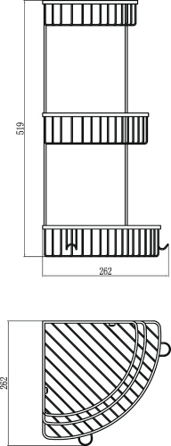 картинка Полка решетка угловая тройная Savol (S-002514-3) от магазина Сантехстрой