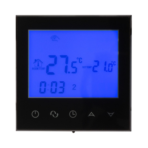 картинка Терморегулятор с автоматическим программированием и сенсорными кнопками R100B (черный) REXANT от магазина Сантехстрой