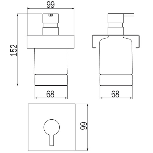 картинка Модуль дозатора для жидкого мыла Inda Indissima Barra A8812MNE21 Черный матовый от магазина Сантехстрой