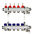 картинка Комплект коллекторов Ридан SSM-5RF set с расходомерами и кронштейнами, 5 контуров от магазина Сантехстрой