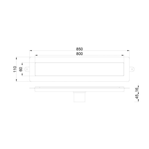 картинка Душевой канал 800 мм 2 в 1 с основой под плитку Boheme Premium Linear 982-80-CR от магазина Сантехстрой