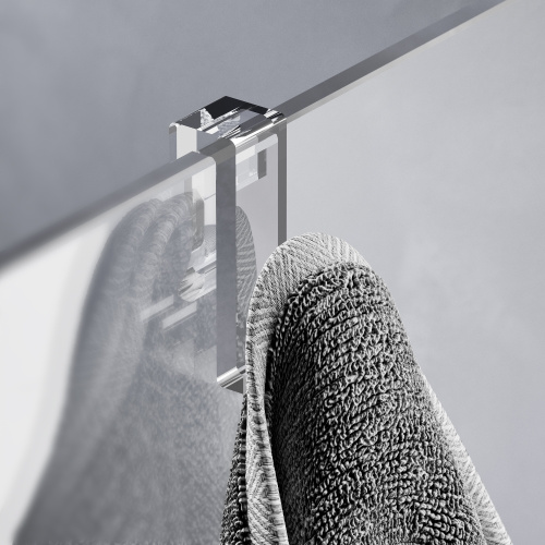 картинка W94WI-100-F1-BTE Душевая перегородка X-Joy 100x195, стекло прозр. 6 мм + покрытие, фурнитура черный от магазина Сантехстрой