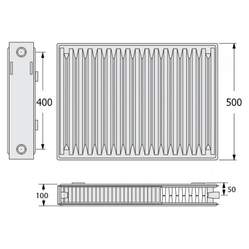 картинка Kermi FKO 22 500x900 панельный радиатор с боковым подключением от магазина Сантехстрой