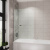 картинка Шторка для ванны GR-104/2 (150*100) алюминиевый профиль, стекло ПРОЗРАЧНОЕ 6мм 1 место от магазина Сантехстрой