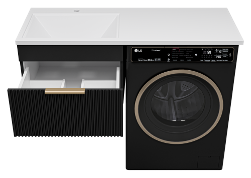 картинка Тумба под раковину Enfida 60 под стиральную машину подвесная (черная) от магазина Сантехстрой
