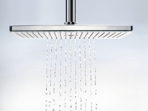 картинка Верхний душ HG Rainmaker Select 460 466x300мм, настенный с держаелем, 3jet (Rain, RainStream, MonoRain), черный, хром от магазина Сантехстрой