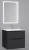 картинка Зеркальный шкаф Jorno Slide 60 Sli.03.60/A с подсветкой с сенсорным выключателем и часами от магазина Сантехстрой