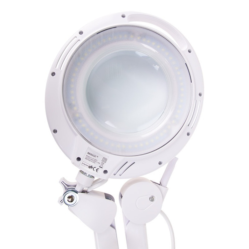 картинка Лупа на струбцине круглая 3D с подсветкой 60 SMD LED,  сенсорный регулятор яркости,  ø120мм,  белая (6017-8,BO) REXANT от магазина Сантехстрой