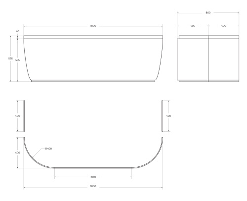 картинка Передняя панель для акриловой ванны CEZARES METAURO-wall-180-SCR-W37 от магазина Сантехстрой