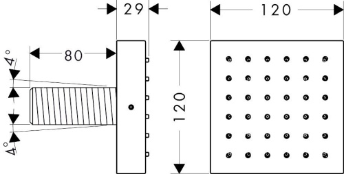 картинка AX ShowerCollection Форсунка, 120мм, ½’, квадратная, цвет: хром от магазина Сантехстрой