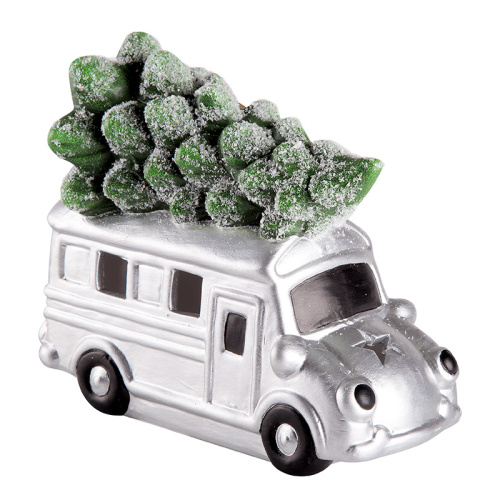 картинка Керамическая фигурка Автобус с елкой 19x9x16 см от магазина Сантехстрой
