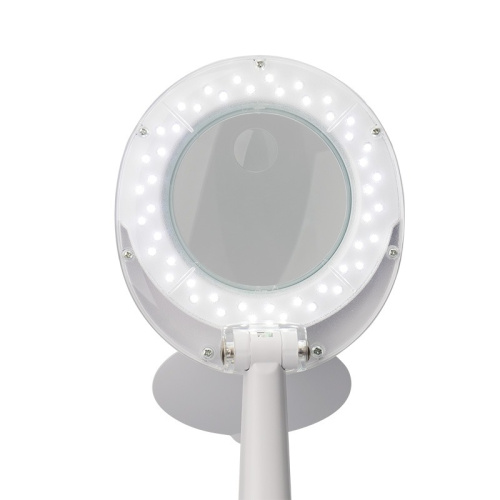 картинка Лупа настольная 3D с подсветкой 30 SMD LED,  ø100мм,  белая (2012B, ВО) REXANT от магазина Сантехстрой