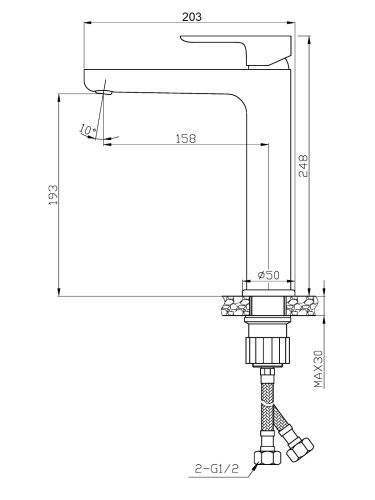 картинка Agger Gorgeous A0212100 Однозахватный смеситель для раковины высокий, хром от магазина Сантехстрой