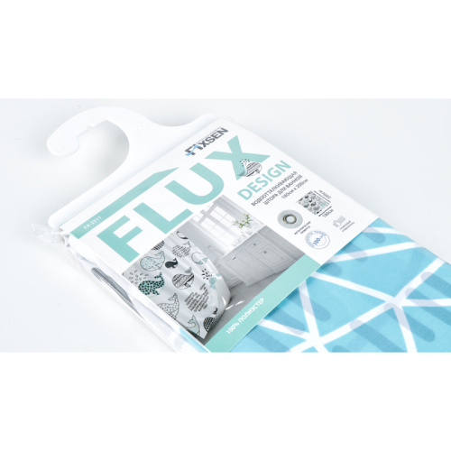 картинка Шторка для ванны Fixsen Design Flux FX-2511 180х200 Белая с китами от магазина Сантехстрой