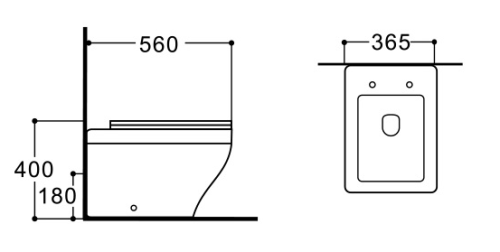 картинка Унитаз приставной AQUATEK АМАДЕО AQ1964-00 560*365*400 мм, безободковый, тонкое сиденье с механизмом плавного закрывания, крепеж от магазина Сантехстрой