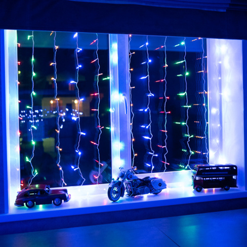 картинка Гирлянда Светодиодный Дождь 1,5х1,5 м,  свечение с динамикой,  прозрачный провод,  230 В,  диоды мультиколор от магазина Сантехстрой