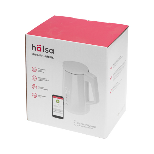 картинка Умный Wi-Fi чайник пластиковый с откидной крышкой,  белый HALSA от магазина Сантехстрой