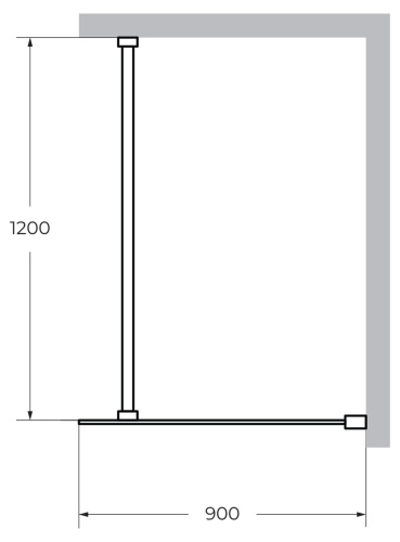 картинка LIBERTA-L-1-90-120-BR-Cr Душевая перегородка с односторонним входом, стекло бронза, профиль хром, 900x1200x1950 мм от магазина Сантехстрой
