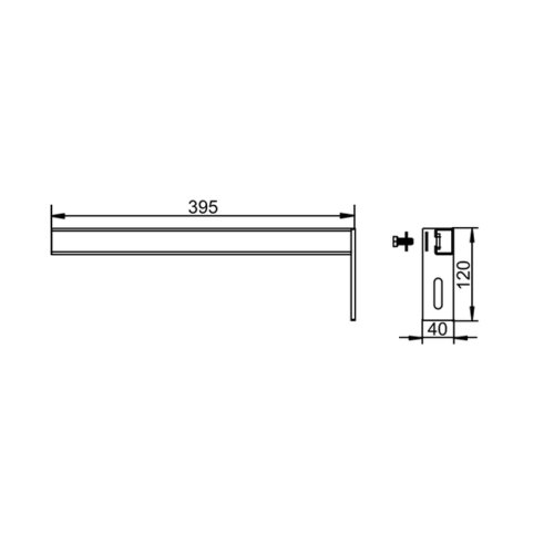 картинка SANIT Удлинительный кронштейн для бокового стенового крепления конструкций INEO 395мм, оцинкованная сталь, (в комплекте - 2шт) от магазина Сантехстрой