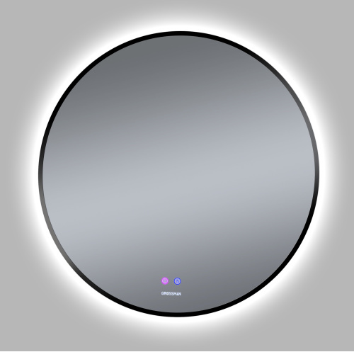 картинка Зеркало COSMO-норма BLACK (800*800*45) LED с сенсорным выключателем и подогревом от магазина Сантехстрой