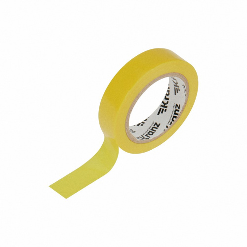 картинка Изолента ПВХ 0,13х15 мм,  10 м,  желтая KRANZ от магазина Сантехстрой