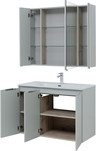 картинка Мебель для ванной Aquanet Алвита New 100 3 дверцы, серый от магазина Сантехстрой