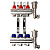картинка Комплект коллекторов Ридан FHF-3RF set с расходомерами, кронштейнами и воздухоотводчиками, 3 контура от магазина Сантехстрой