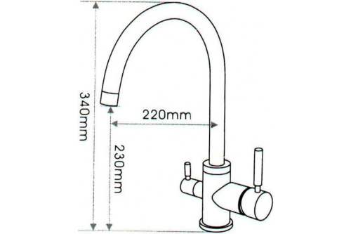 картинка Смеситель для кухни D-Lin с подключением фильтра питьевой воды, хром D159315 от магазина Сантехстрой