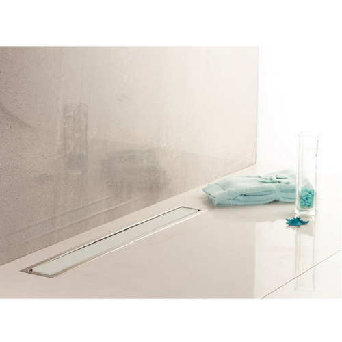 картинка Душевой лоток Pestan Confluo Premium Line 950 White Glass 13000352 с двухсторонней решеткой Хром матовый Белый глянцевый от магазина Сантехстрой