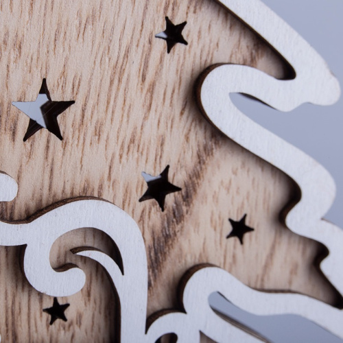 картинка Деревянная фигурка с подсветкой Елочка 11,5x5x19 см от магазина Сантехстрой