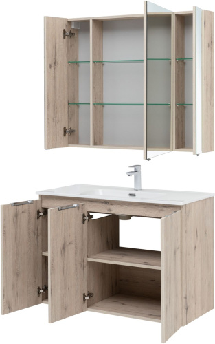 картинка Мебель для ванной Aquanet Алвита New 100 3 дверцы, дуб веллингтон белый от магазина Сантехстрой