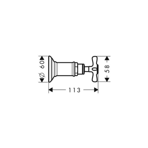 картинка ax montreux встраиваемый запорный вентиль, ½’ или ¾ (внешняя часть), цвет: хром