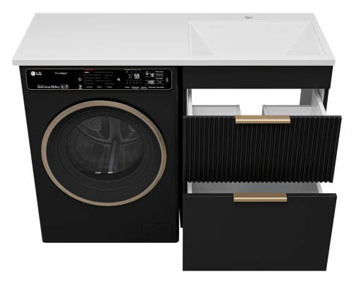 картинка Тумба под раковину Enfida 60 под стиральную машину (черная) от магазина Сантехстрой